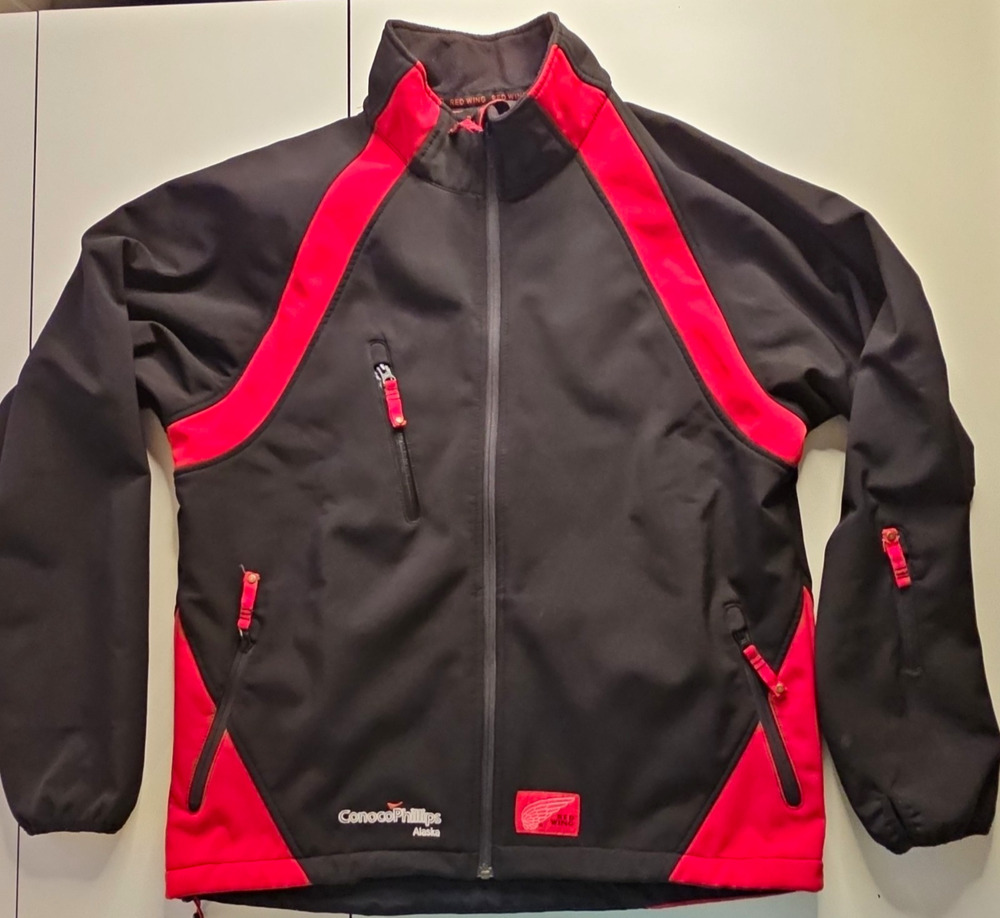 Red Wing 69007 Mens L Soft Shell Jacket ConocoPhillips Alaska Alpine Black Red